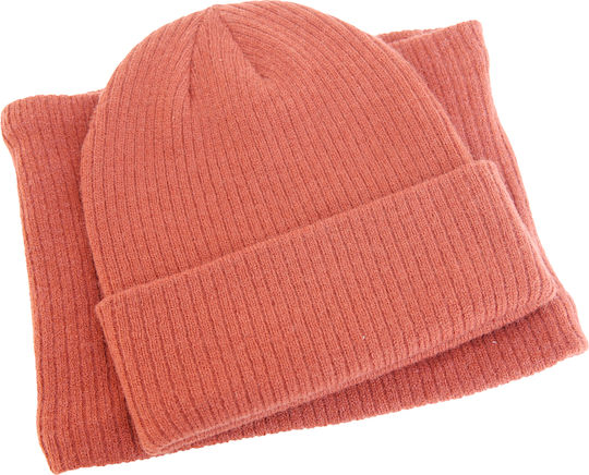 Set with Beanie Knitted Cinnamon