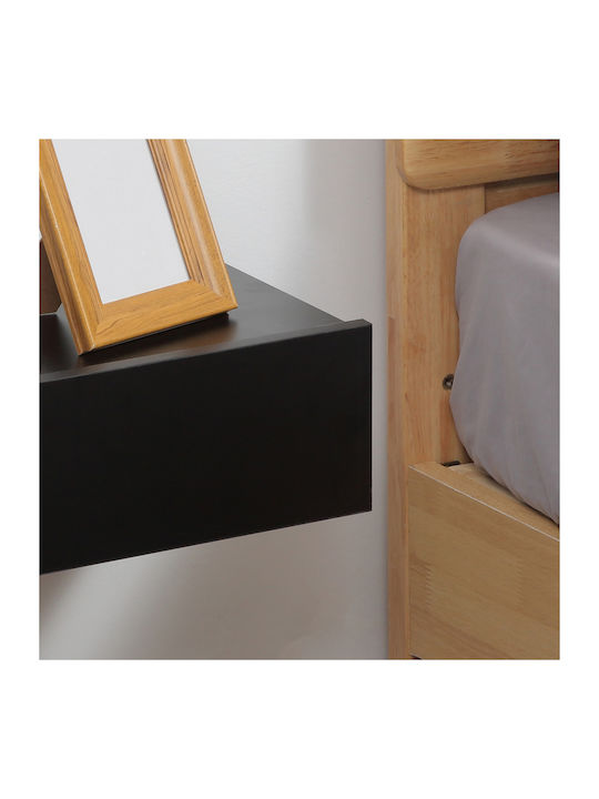 Κομοδίνα Ξύλινα Μαύρα 2τμχ 40x30x15cm