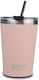 Nava Glass Thermos Stainless Steel 450ml Pink w...