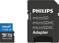 Philips Ultra Pro microSDXC 512GB Klasse 10 U3 UHS-I mit Adapter