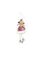 Hanging Hanging Ornament Angel Ceramic Pink with Sequins