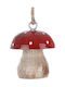 Set Hanging Wooden Mushroom Ornaments 5x6cm 2 Pieces