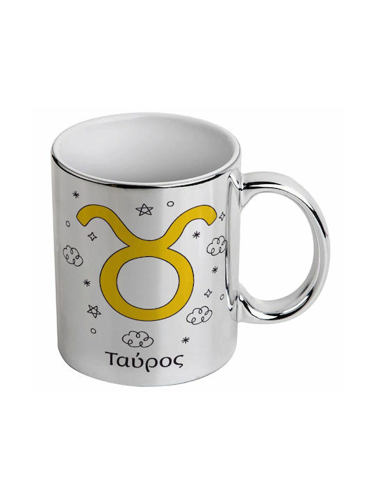 Koupakoupa Ζώδια Ταύρος Κούπα Κεραμική Ασημί 330ml