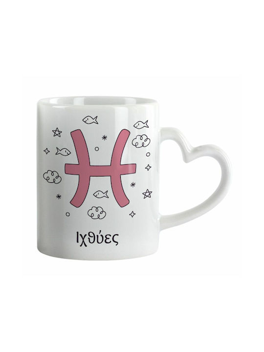 Koupakoupa Zodiac Pisces Mug Ceramic White 330ml