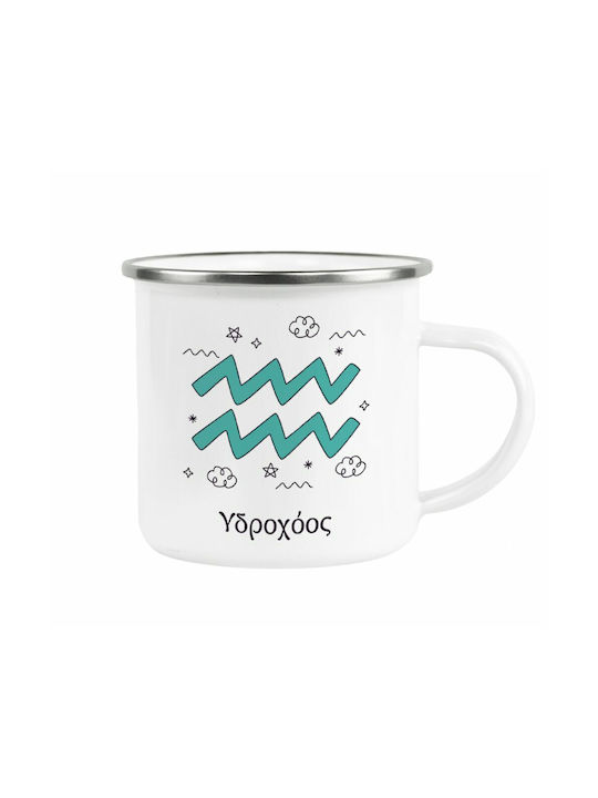 Koupakoupa Ζώδια Υδροχόος Enamel Cup White 360ml