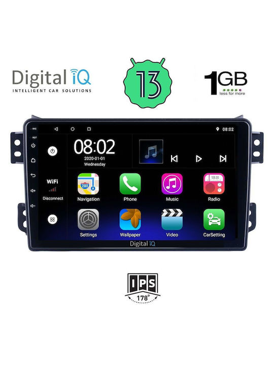 Digital IQ Ηχοσύστημα Αυτοκινήτου για Opel Agila Suzuki Splash 2008> (Bluetooth/USB/WiFi/GPS/Apple-Carplay/Android-Auto) με Οθόνη Αφής 9"