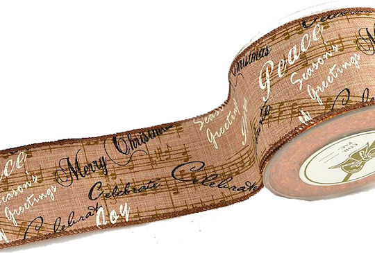 Kappa Decor Weihnachtliche Farbband Plastik Braun 910x6.7cm 1Stück
