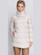 Lungă Jachetă de femei Puffer Waterproof Alb
