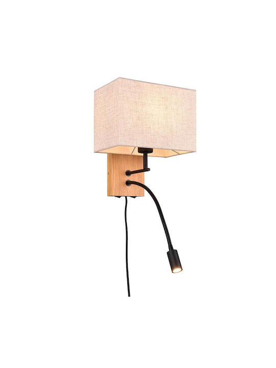 Trio Lighting Модерен Осветително тяло За стена с фасунга E27 и ключ Черен 30x25см.