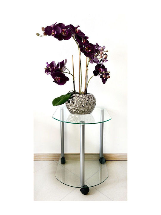 Round Glass Side Table Glass L35xW35xH45cm