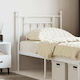 vidaXL Bed Headboard made of Metal White 75cm