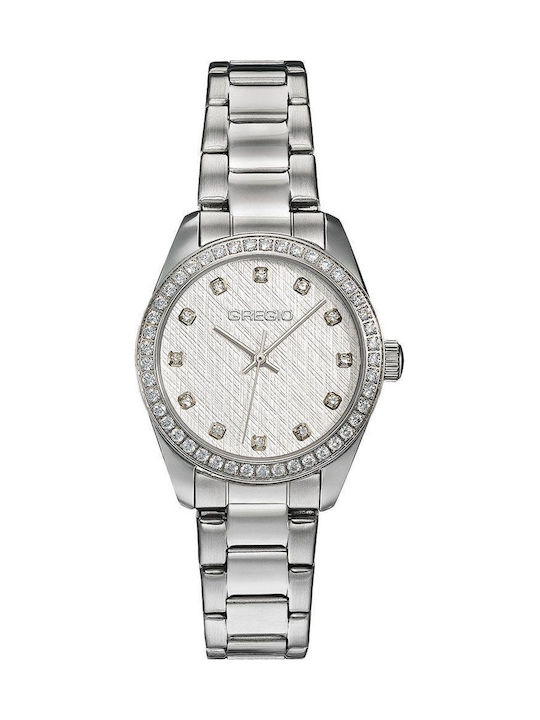 Gregio Damen Uhr mit Silber Metallarmband
