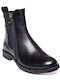 Leder Stiefeletten Damen Schwarz