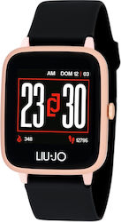 Liu Jo Go Aluminium 48mm Smartwatch with Heart Rate Monitor (Rose Gold / Black Silicone Strap)