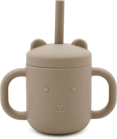 Petit Monkey Παιδικό Ποτηράκι από Σιλικόνη Καφέ 175ml