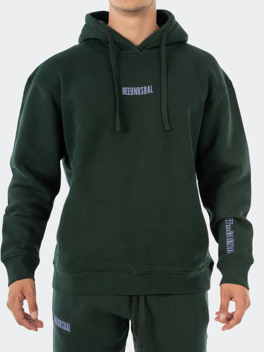 Bee. Unusual. Men's Sweatshirt with Hood Green