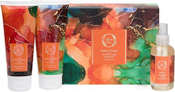 Fresh Line Amber Orange Skin Care Set for Cleaning Body Cleaning with Body Mist , Bubble Bath & Body Cream