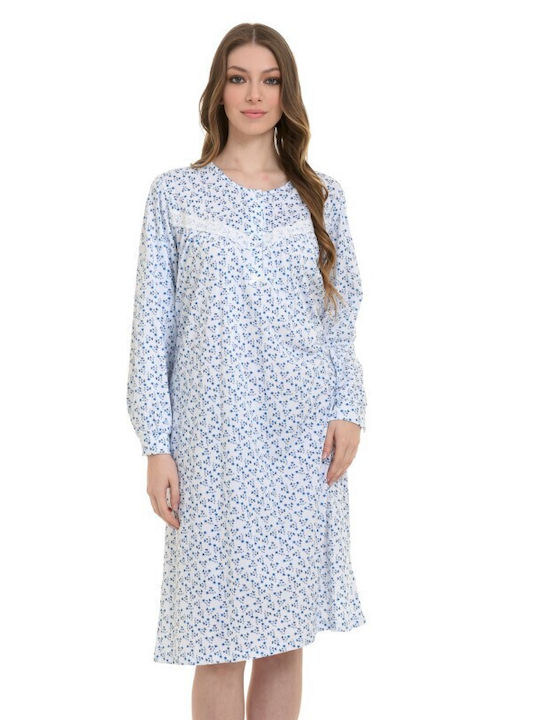 Primavera Winter Women's Nightdress Blue