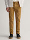 Trousers Chino Elastic in Slim Fit mustard