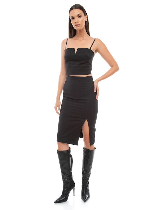 Raffaella Collection Midi Rock in Schwarz Farbe