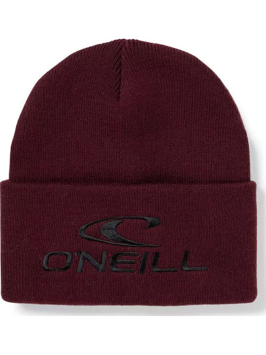 Knitted Beanie Cap Burgundy