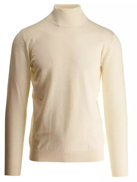 Sseinse Men's Long Sleeve Blouse Turtleneck White