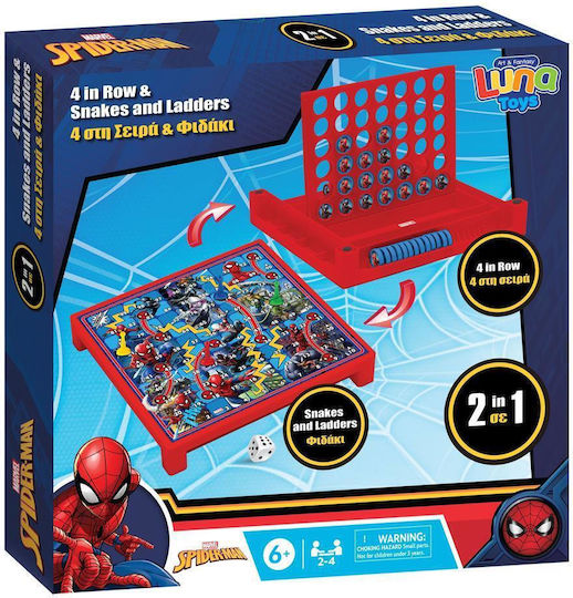 Επιτραπέζιο Παιχνίδι 4 Στη Σειρά & Φιδάκι - Spider-man για 2-4 Παίκτες 6+ Ετών Luna