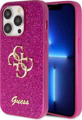 Guess Fixed Glitter 4g Logo Back Cover Σιλικόνης Μωβ (iPhone 15 Pro Max)