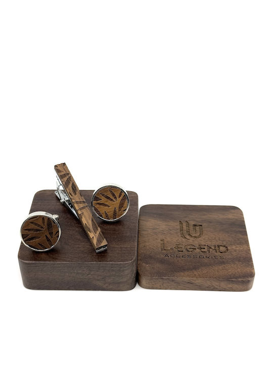 Legend Accessories Manschettenknöpfe aus Holz in Braun Farbe Legend Accessories Manschettenknöpfe aus Holz in Braun Farbe