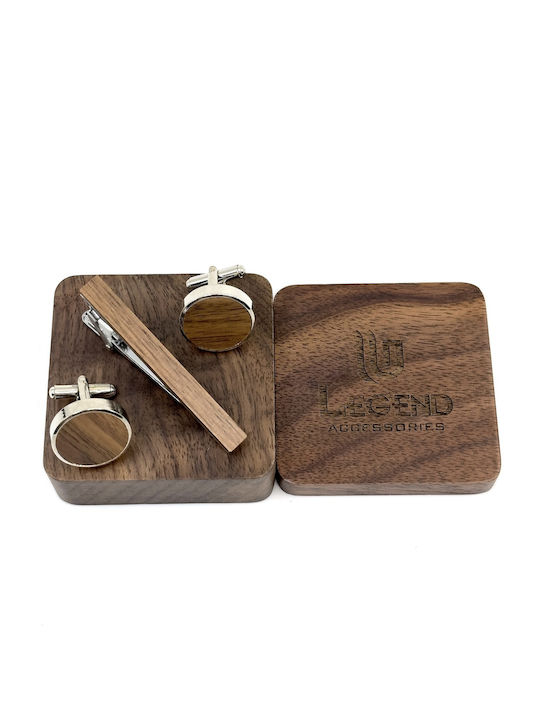 Legend Accessories Wooden Cufflinks Brown