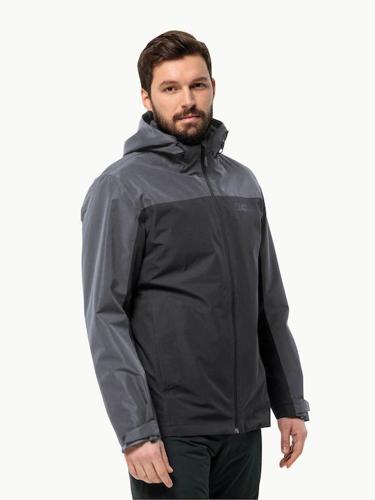 Jack Wolfskin Taubenberg 3 σε 1 Μπουφάν Μαύρο