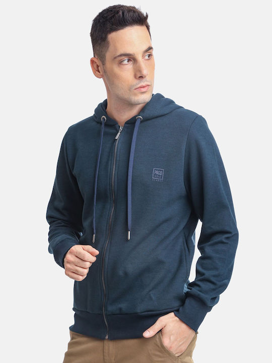 Paco & Co Men's Sweatshirt Jacket with Hood Navy Blue