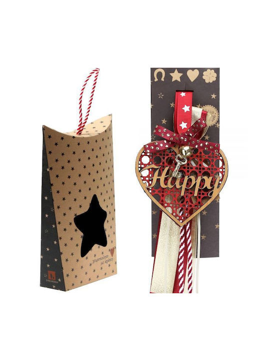 Synchronia Handmade Lucky Charm with Wishes Red made of Wood 19x30cm 1pcs