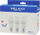 Wellmax LED крушки 15W за фасунга E27 и форма A65 Хладно бяло 1521лм 3бр
