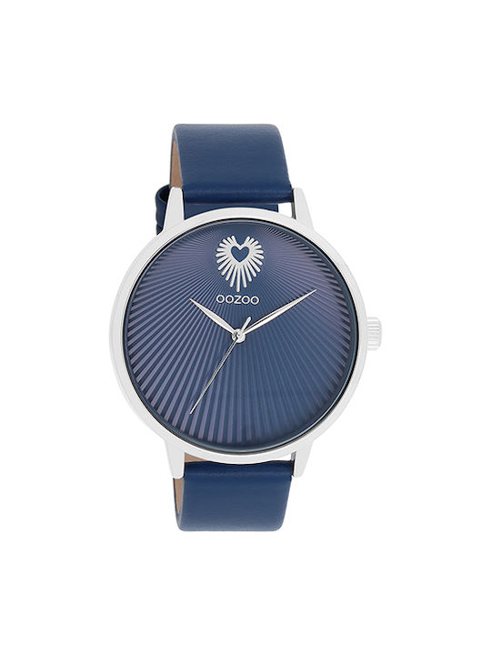 Oozoo Timepieces Ρολόι με Μπλε Δερμάτινο Λουράκι