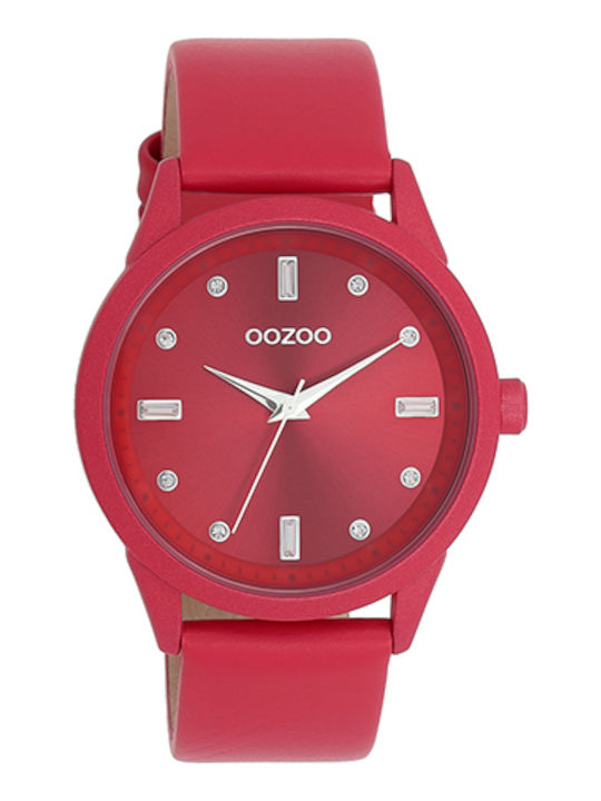Oozoo Timepieces Women's Watch with Red Leather...