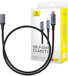 Baseus Geflochten USB 2.0 Kabel USB-C männlich - USB-C-Buchse 100W Schwarz 0.5m (B0063370C111-00)