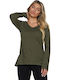 Damen Sport Bluse Langärmelig Khaki