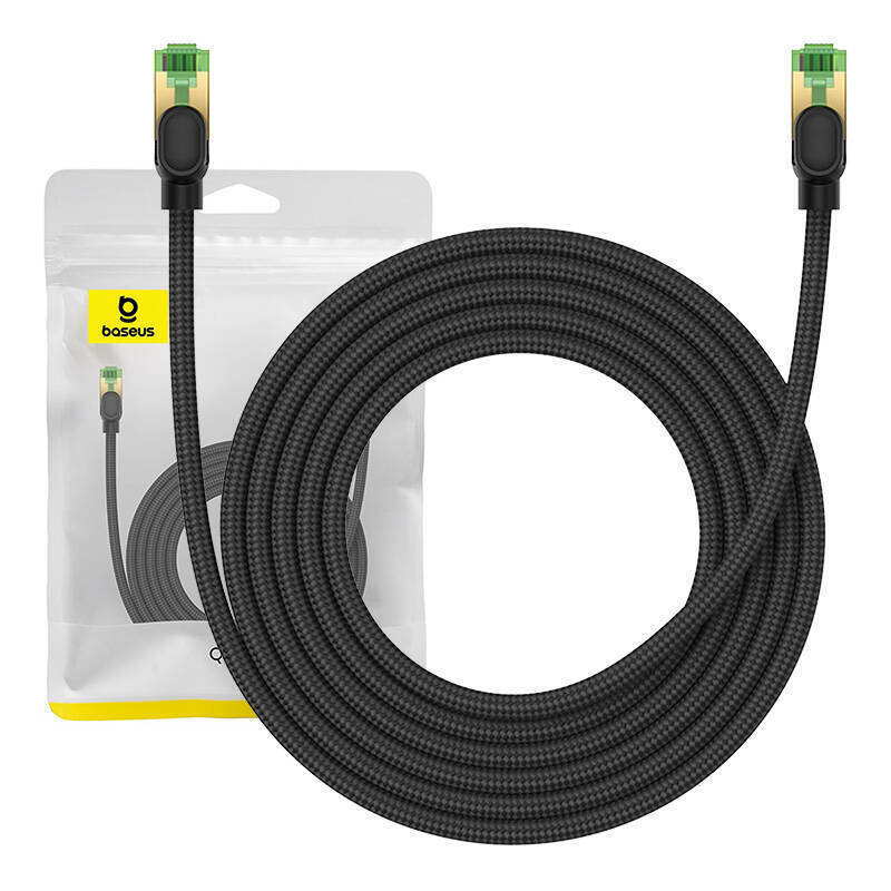 Baseus Καλώδιο Δικτύου Ethernet RJ45 Cat.8 με Πλεκτό Περίβλημα, 40Gbps, 3m (Μαύρο)
