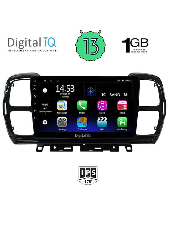 Digital IQ Auto-Audiosystem für Citroen C5 Aircross 2017-2021 (Bluetooth/USB/WiFi/GPS/Apple-Carplay/Android-Auto) mit Touchscreen 9"