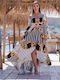Queen Accessories Καλοκαιρινό Maxi Φόρεμα Σατέν Λευκό