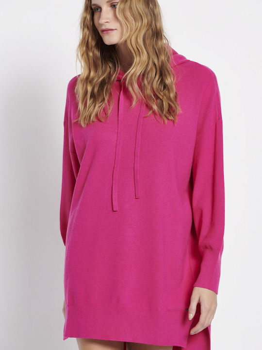 Funky Buddha Mini Dress with Hood Pink