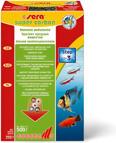 Sera Super Carbon Aquarium Filter Material with Activated Carbon 250g 1 Piece