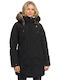 Ellie Women's Long Parka Jacket for Winter with Hood Black