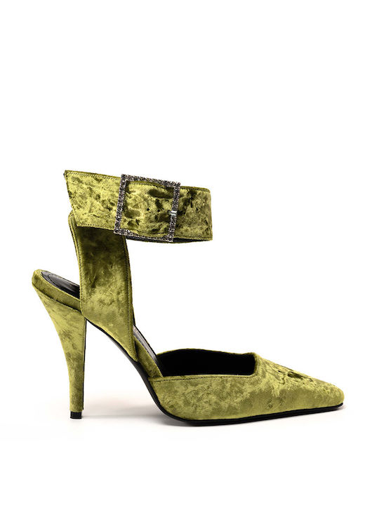 Philippe Lang Leather Green Heels