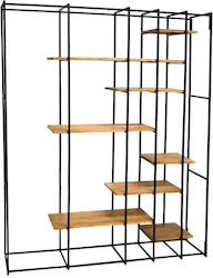 Floor Metal Bookcase Natural 140x33x180cm