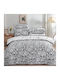 Casa Colori Sheet Sets Double with Elastic 140x200+30cm. Grey Leaves Gray 4pcs
