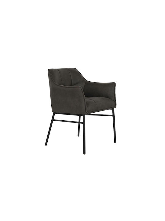 Dining Room Metallic Chair Black 60x60x84cm