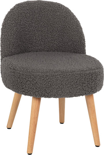 Stool For Living Room with Backrest Wooden Yasmine Gray 47x46x64cm