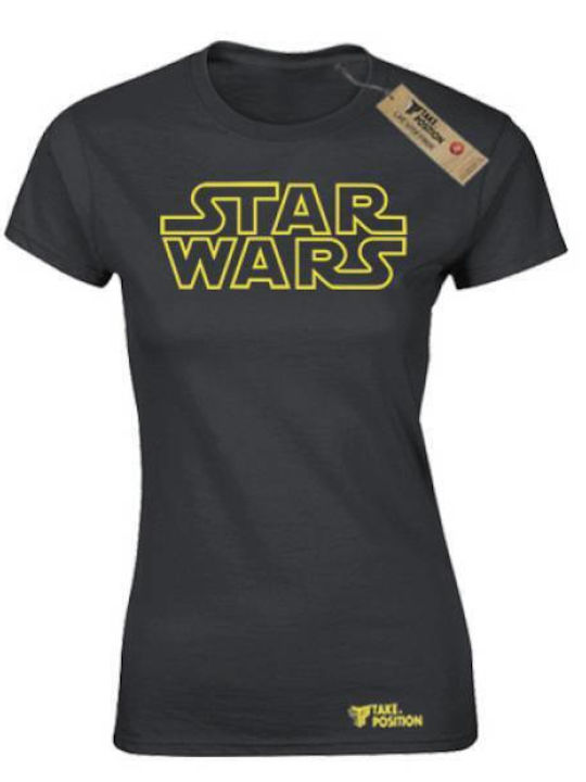 Takeposition Γυναικείο T-shirt με Στάμπα Star Wars Μαύρο